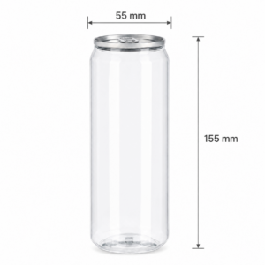 Latas PET de 355 ml Sleek con tapa